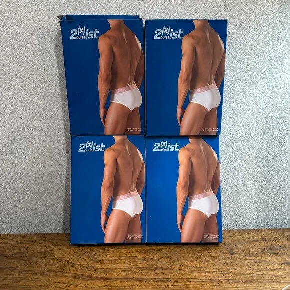 2(x)ist Pulse! Contour Pouch Briefs – Set of 4, Size Medium – Vintage Deadstock, - Picture 2 of 5